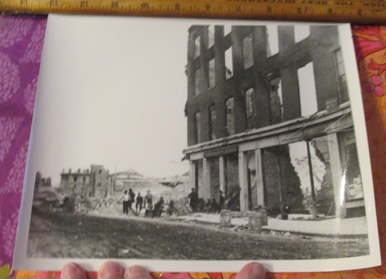 1960s Antique Photo Maine Free Street Portland After the Fire of July 4th 1866