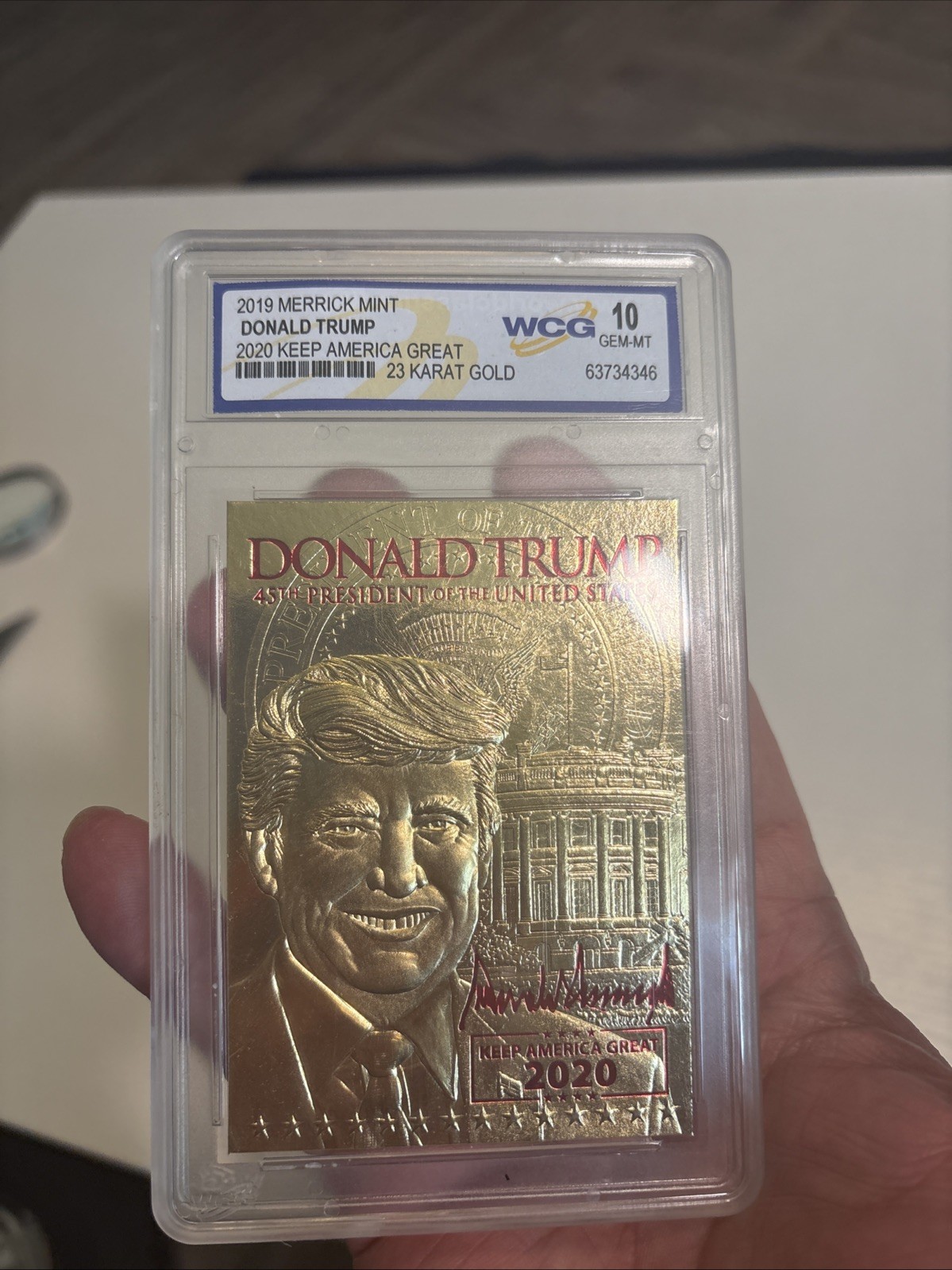 2019 Donald Trump 23 Karat Gold 3D Signature Trading Card GEM MINT 10 🔥🔥🔥