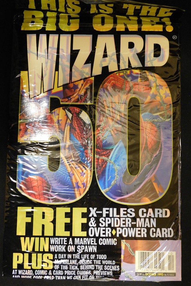 WIZARD GUIDE TO COMICS 50 MAGAZINE SPIDER-MAN PROMO CARD COMIC SEALED 1995 VF/NM