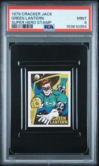1979 CRACKER JACK GREEN LANTERN SUPER HERO STAMP  PSA 9