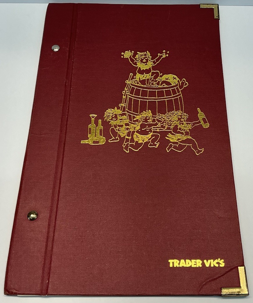 Authentic Trader Vic’s Wine And Spirits Menu Used In Restaurant From 2000s