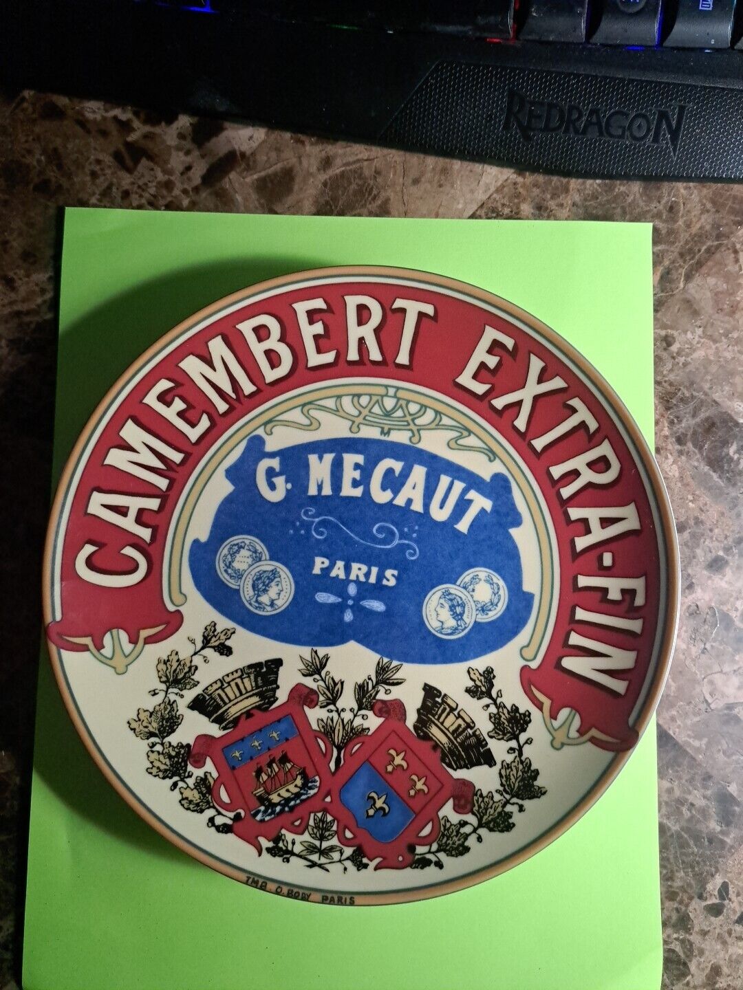 Vintage - BIA Cordon Bleu - Camembert Extra-Fin G. Paris 8\' Plate