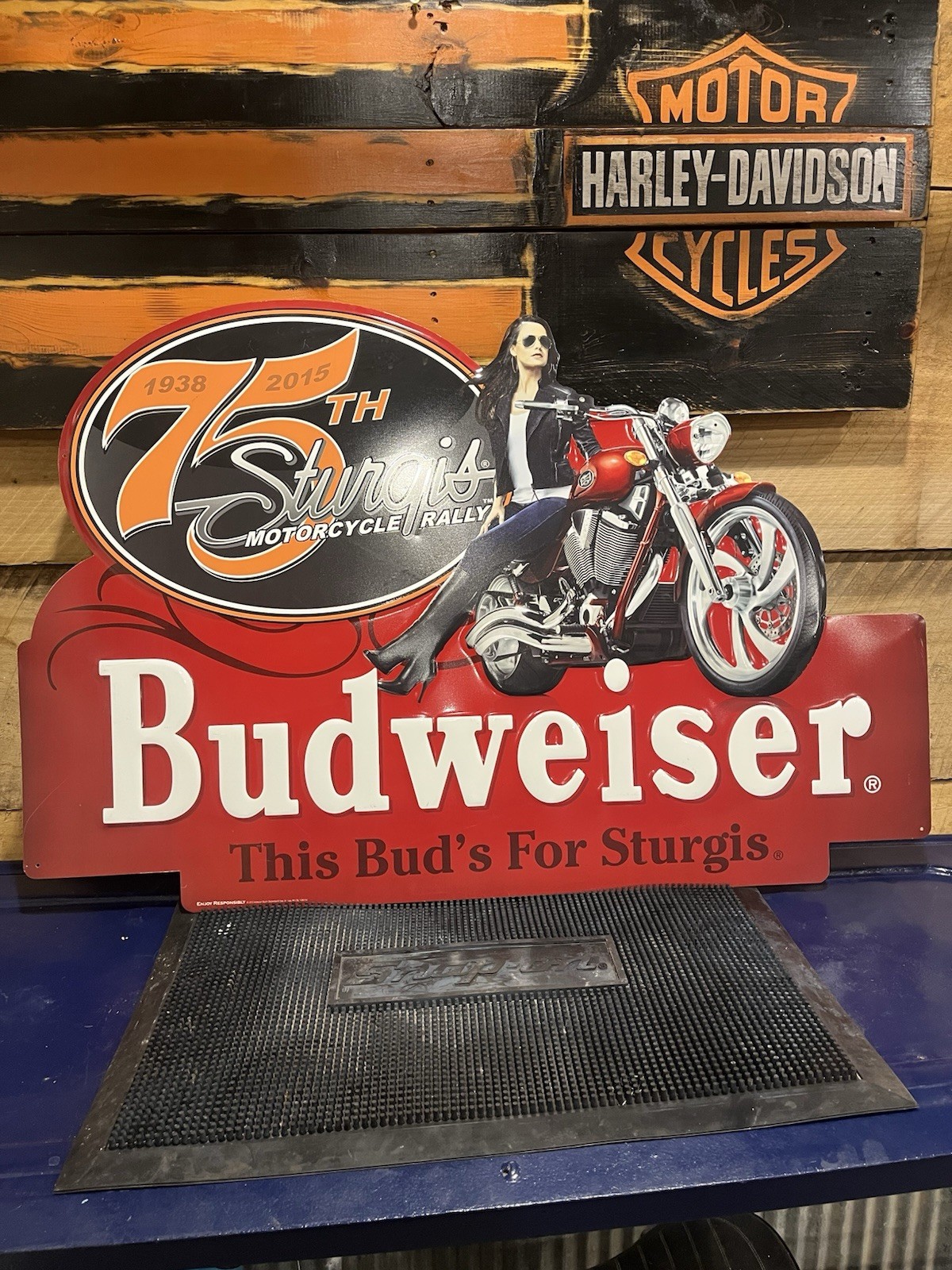 2015 Budweiser Sturgis 75th Anniversary Motorcycle Rally Metal Sign Harley 2015 Budweiser Sturgis 75th Anniversary Motorcycle Rally Metal Sign Harley