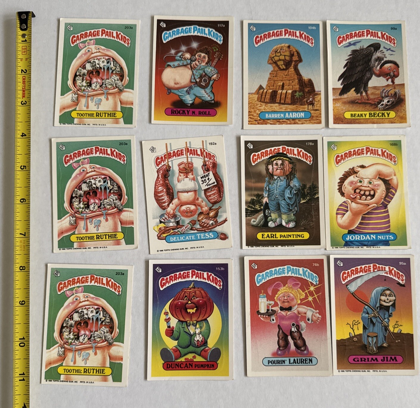 Vintage 1986 Garbage Pail Kids Card Lot Topps Originals Puzzle Backs Wanted Slob