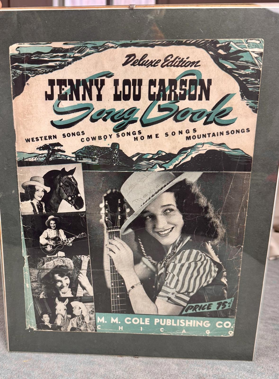 vintage jenny lou carson song book cover framed western cowboy decor