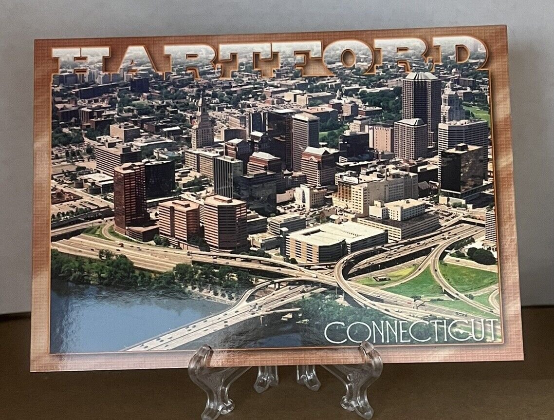 Postcard CT: Hartford, aerial view. Connecticut