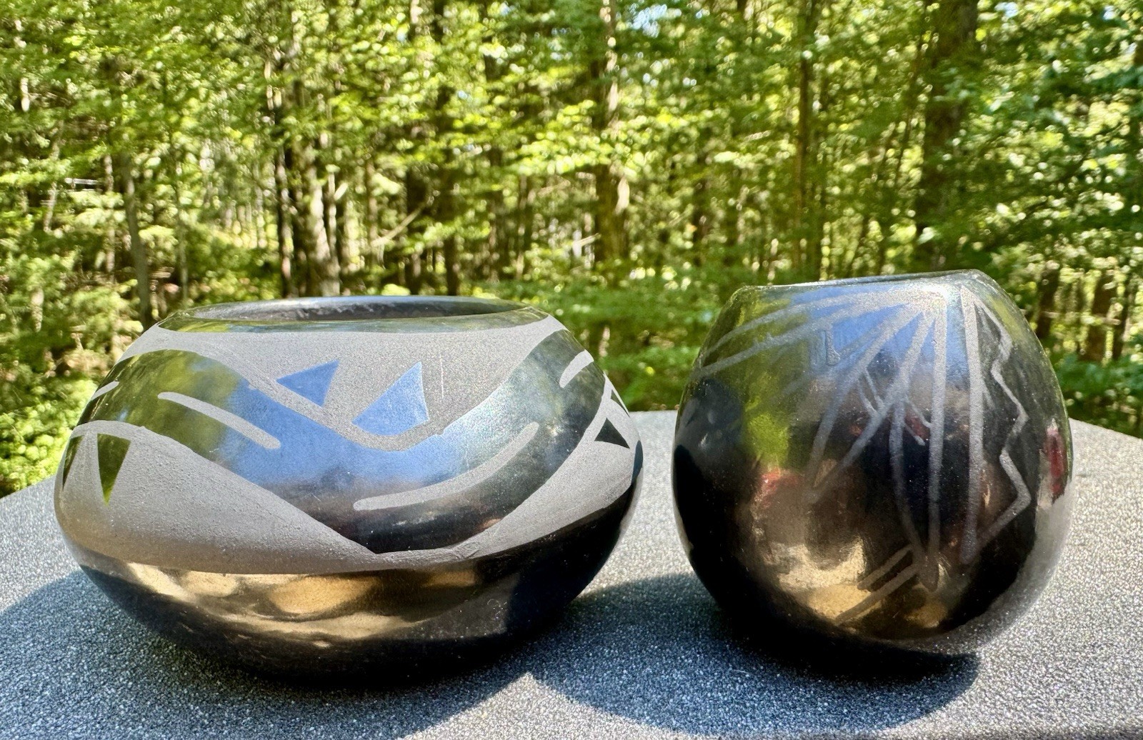 Santa Clara Pueblo Pottery Blackware Signed Birdell Bourdon & Mary - From 1985
