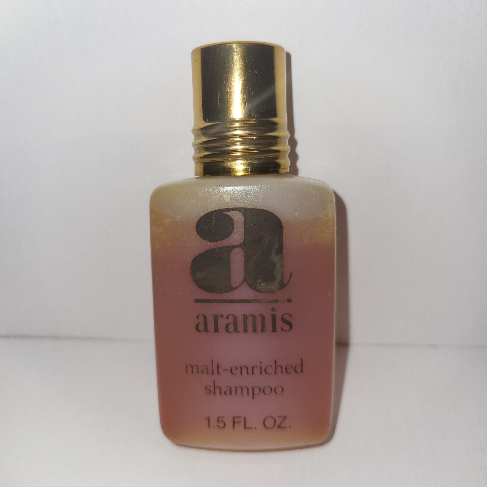 VINTAGE ARAMIS TRAVEL 1.5 FL OZ malt enriched shampoo plastic bottle almost full
