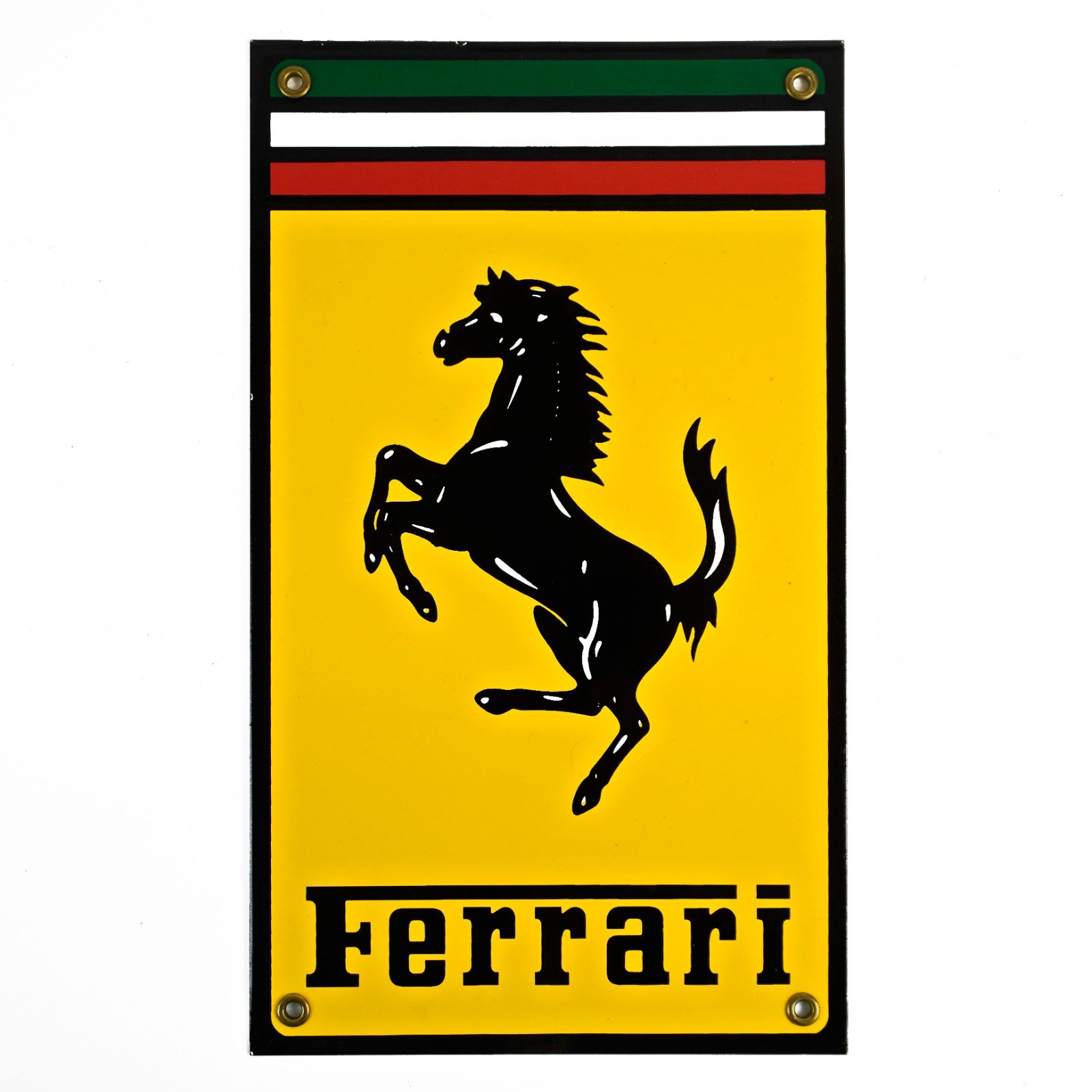 Vintage Ferrari Horse Porcelain Automotive Advertising 12x7 Metal Sign II -E