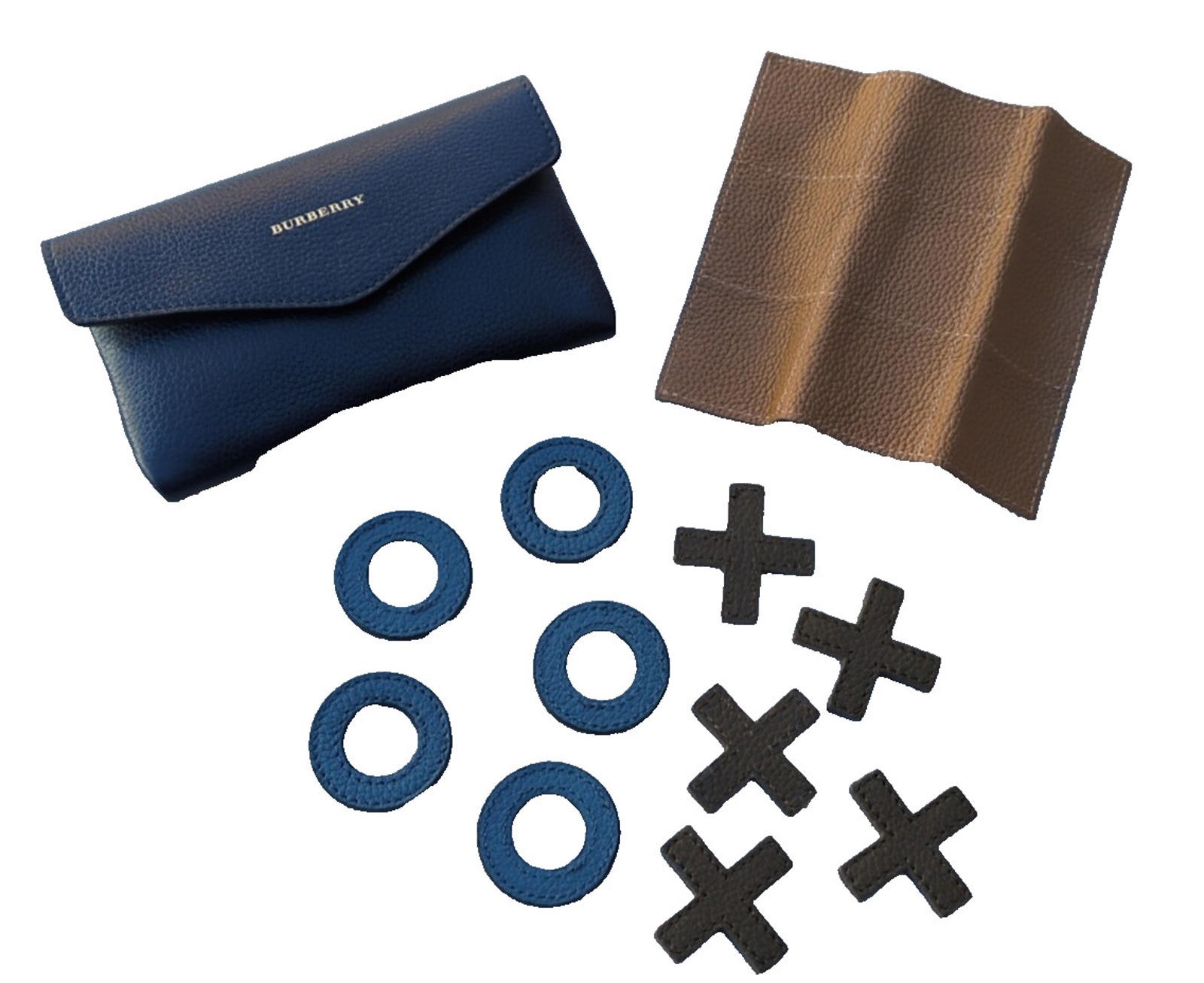 Burberry Rare Noughts and Crosses Set Leather Italy Burberry Rare Noughts and Crosses Set Leather Italy