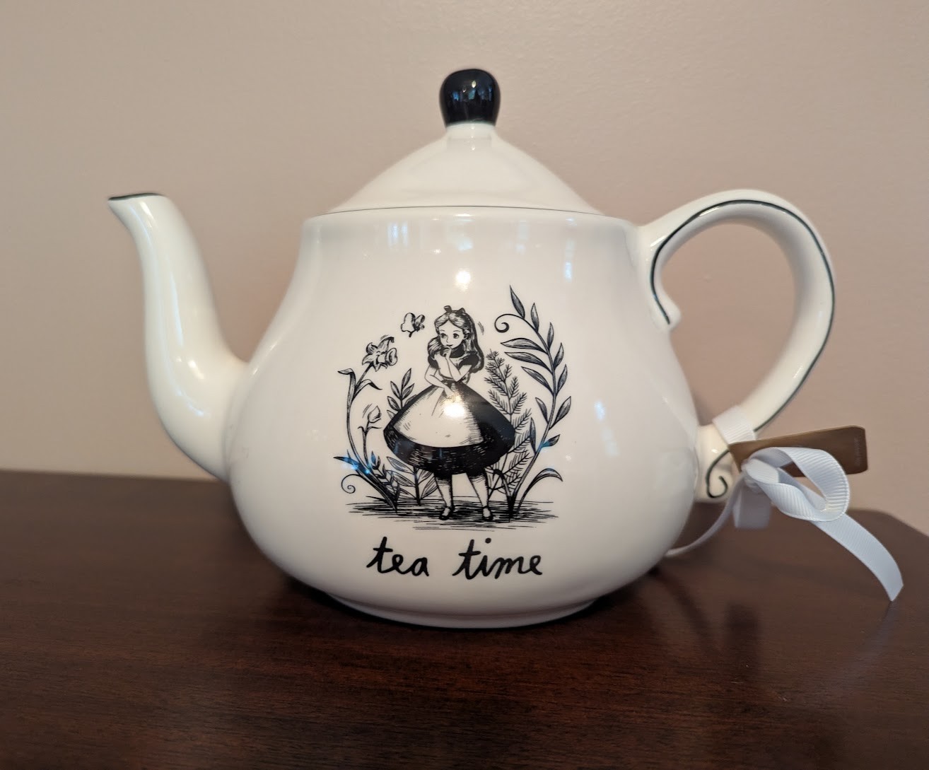 Rae Dunn Disney Alice in Wonderland Tea Time Ceramic Teapot New - 