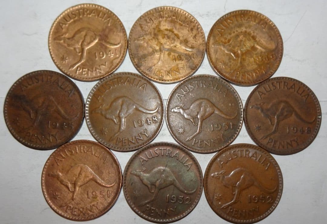 Australian Kangaroo Coins 10pcs Vintage 31mm Collectible Hard to Find