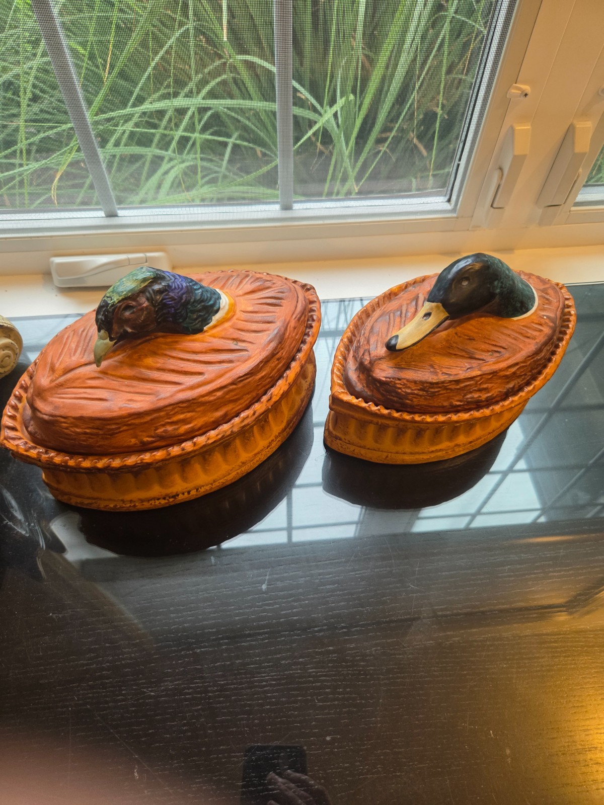 Vintage Pillivuyt France Porcelain Mallard Duck Pâté Tureen Cookware 2 sizes