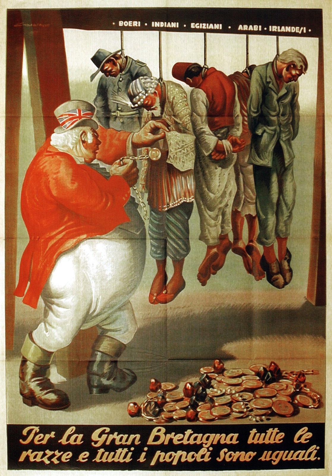 Satirical Italian Poster c1910s - British Empire Critique Art Print 24x32”