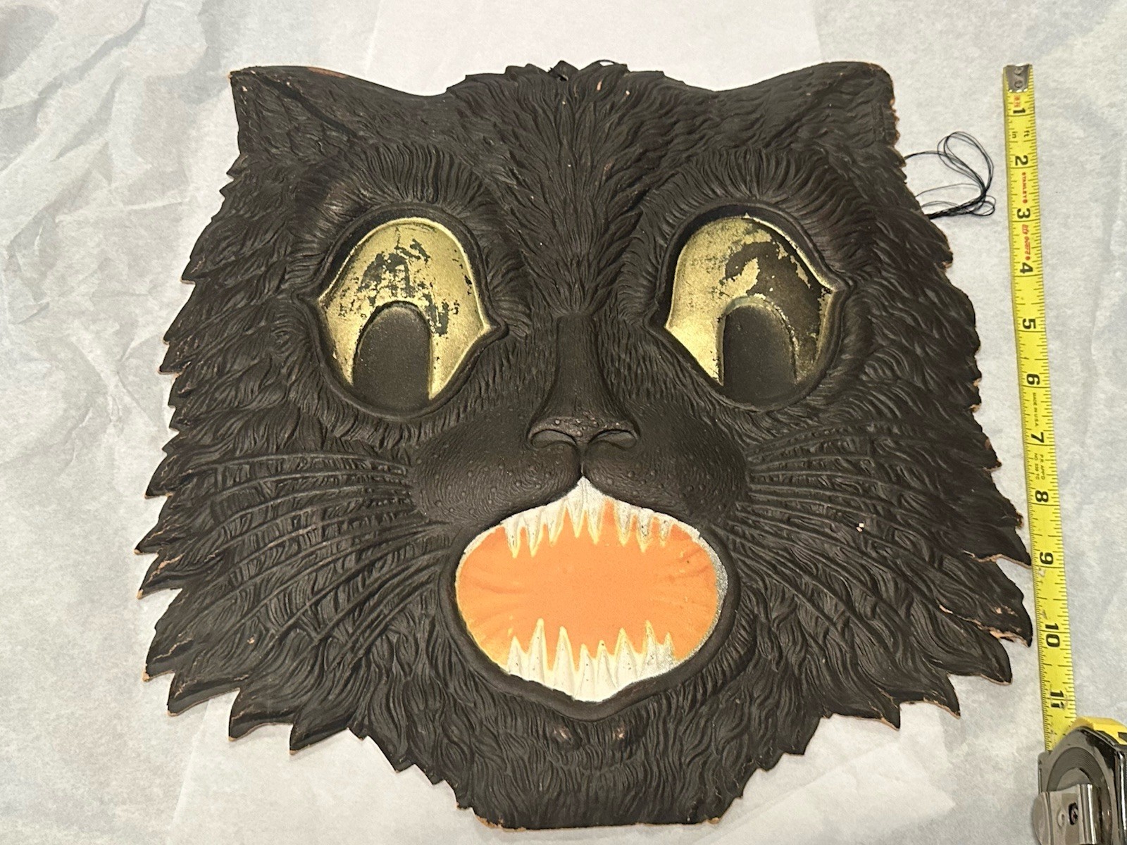 Rare Size Antique Vintage Halloween Large Cat Diecut Decoration Germany Rare Size Antique Vintage Halloween Large Cat Diecut Decoration Germany