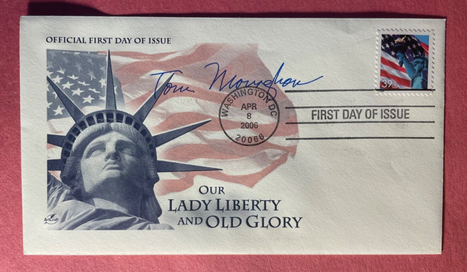 SIGNED TOM MONAGHAN FDC AUTOGRAPHED FIRST DAY COVER - DOMINOS PIZZA FOUNDER
