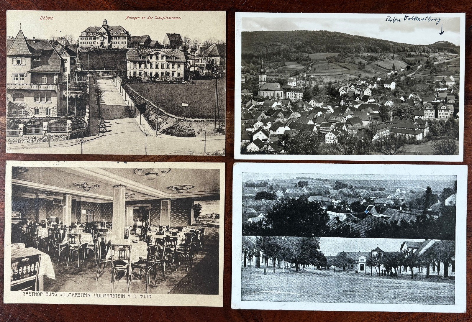 Lot of 4 German 1943 WWII Postcards Posted Adolf Hitler Stamp Postmarked Germany