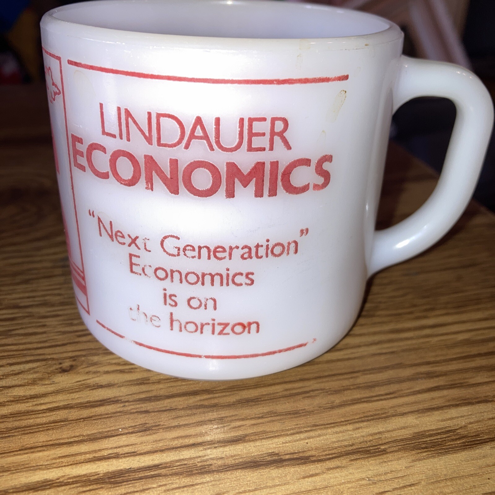 Vintage Fire King USA #32 Coffee Cup Mug  Lindaur Economics/Saunders Co