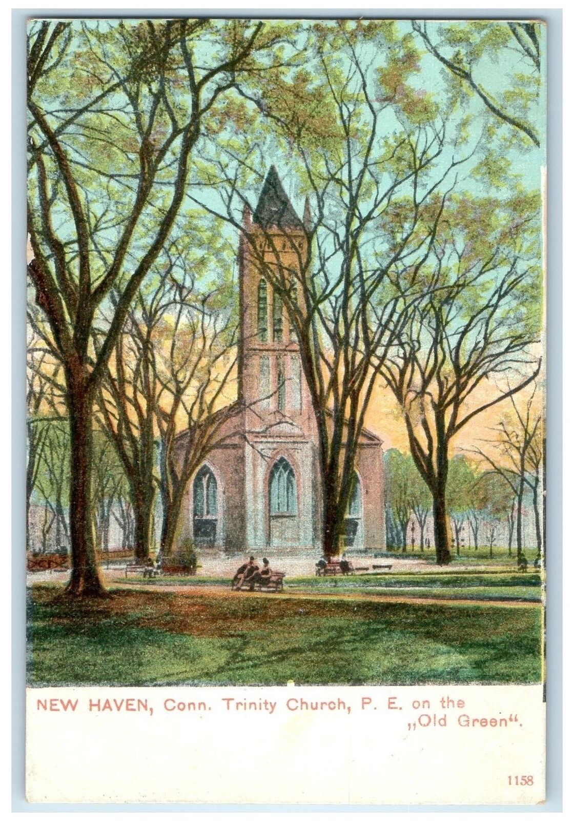 c1905's Trinity Church P. E. On The Old Ground New Haven Connecticut CT Postcard