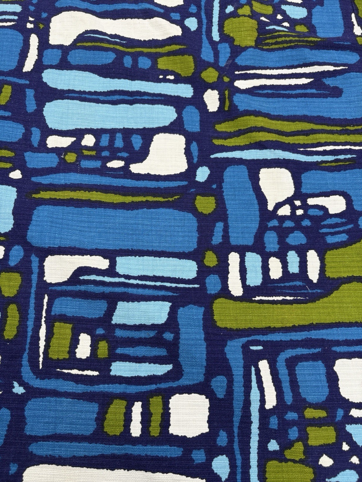 Vintage Pleated Curtain Panel Fabric Jester 5th Avenue Mid Century Yield 7+ Yard