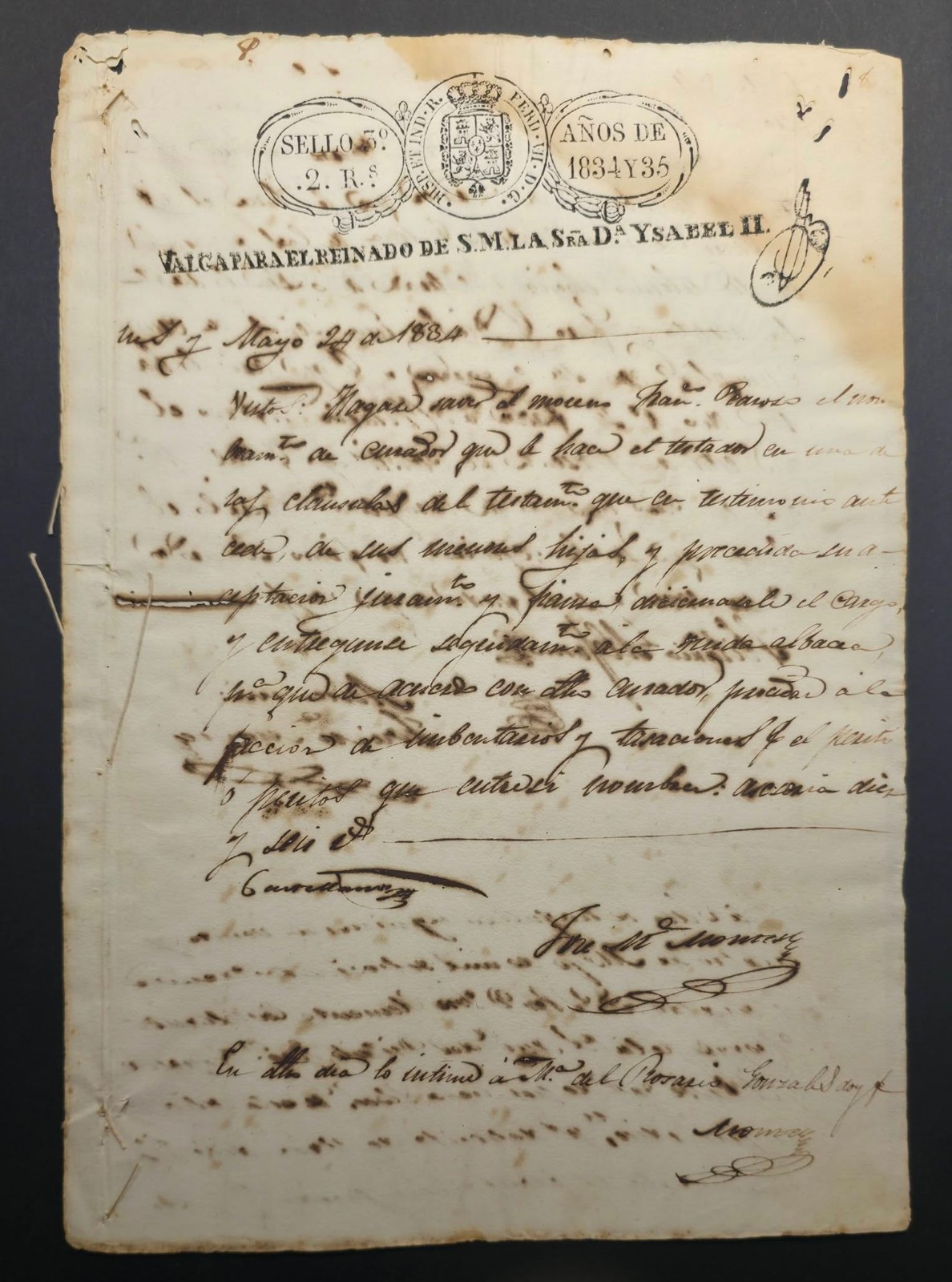 ANTIQUE 11 PAGE SPANISH COLONIAL DOCUMENT / ARECIBO PUERTO RICO 1834