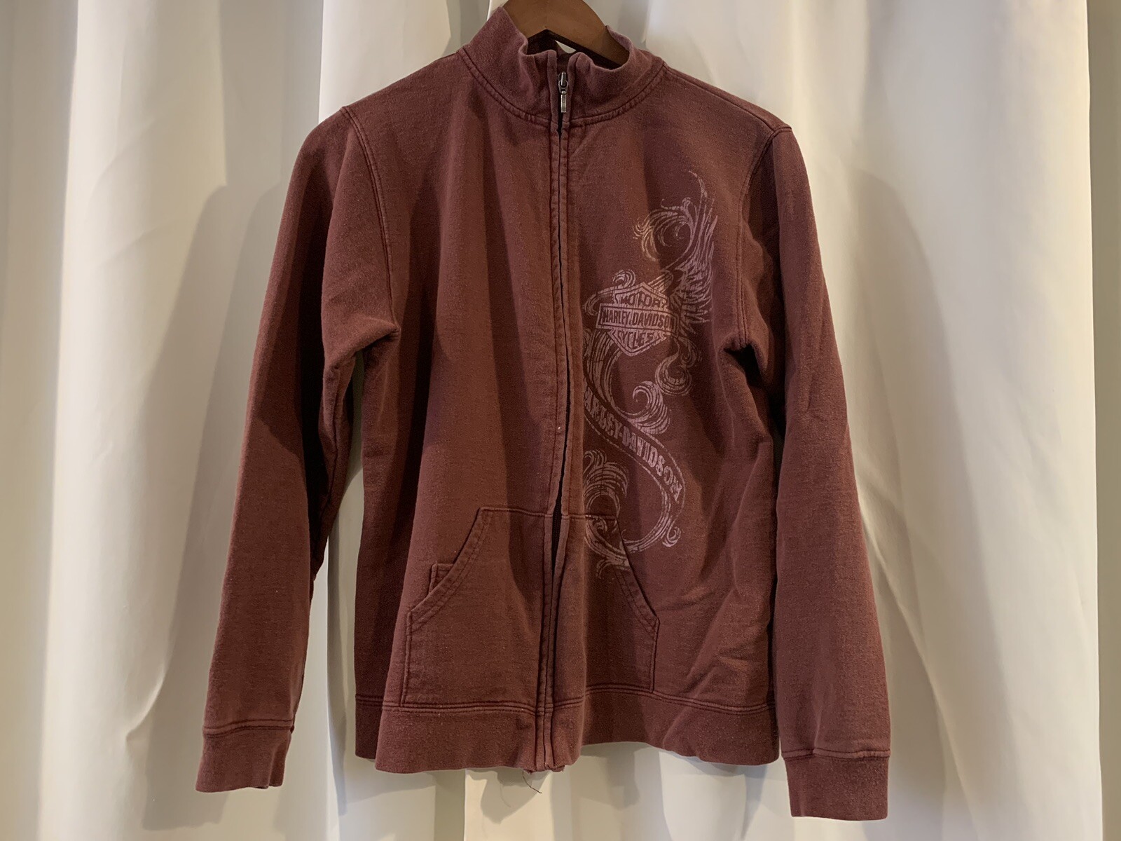 Bud’s Harley Davidson Jacket Burgundy Evansville Indiana Size Large