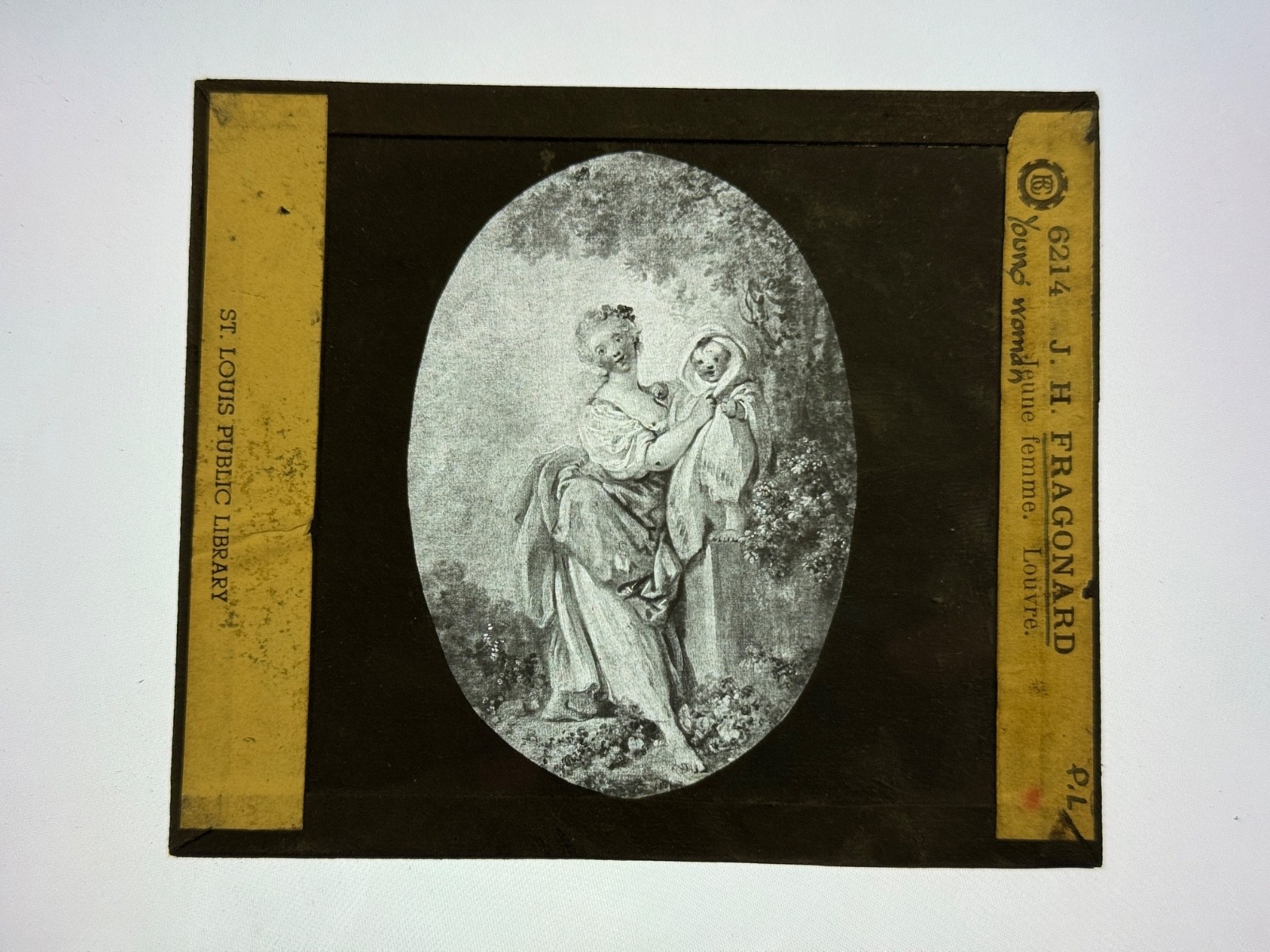 Antique Magic Lantern Slide “Young Woman” by J. H. Fragonard Antique Magic Lantern Slide “Young Woman” by J. H. Fragonard
