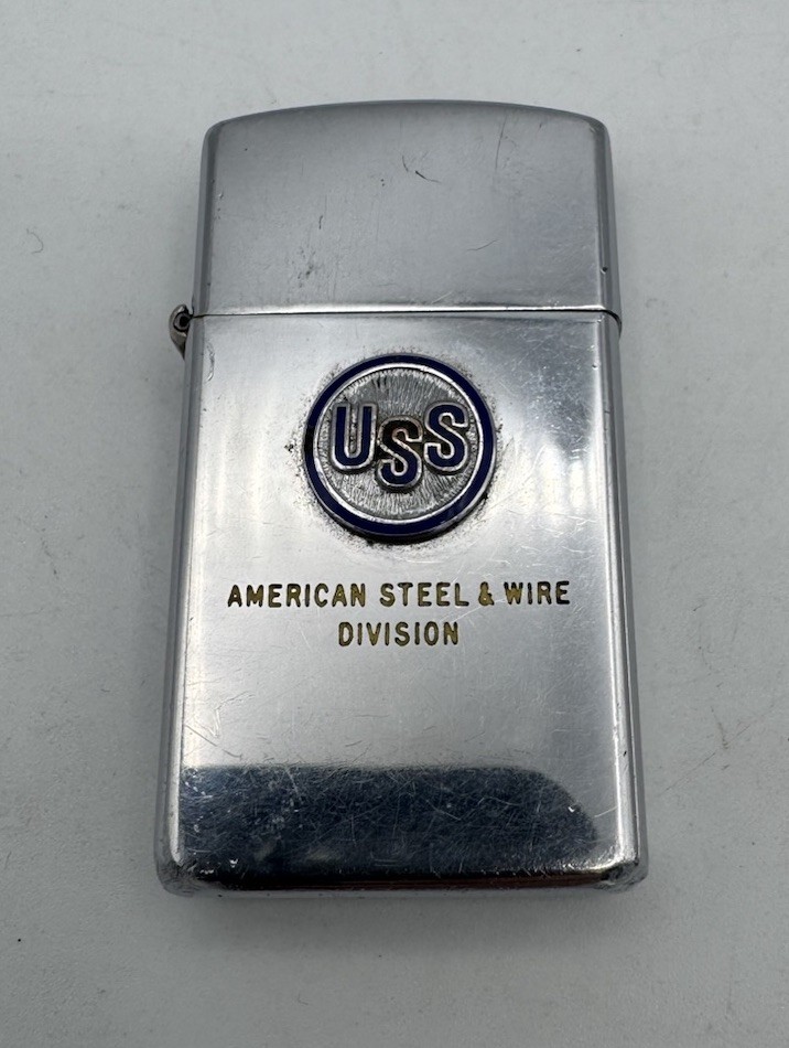 Vintage 1959 US Steel Emblem American Steel Advertising Chrome Zippo Lighter