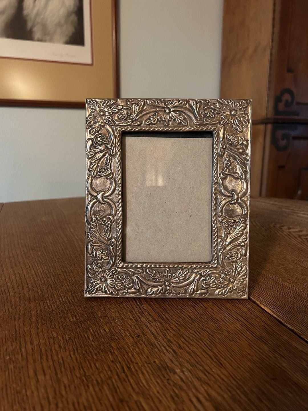 Ornate Vintage Brass Floral Picture Frame