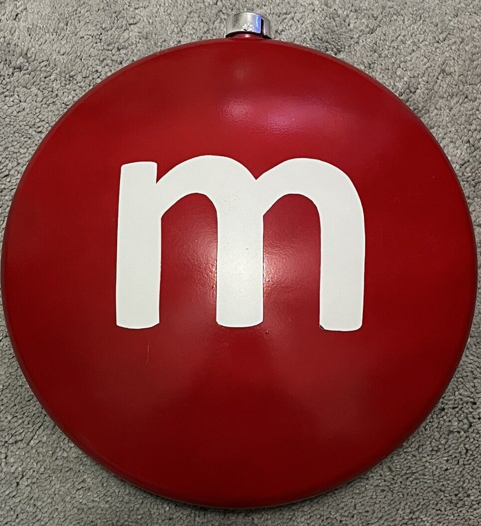 10” Red M&M Oversized Christmas Ornament.  Custom Made.