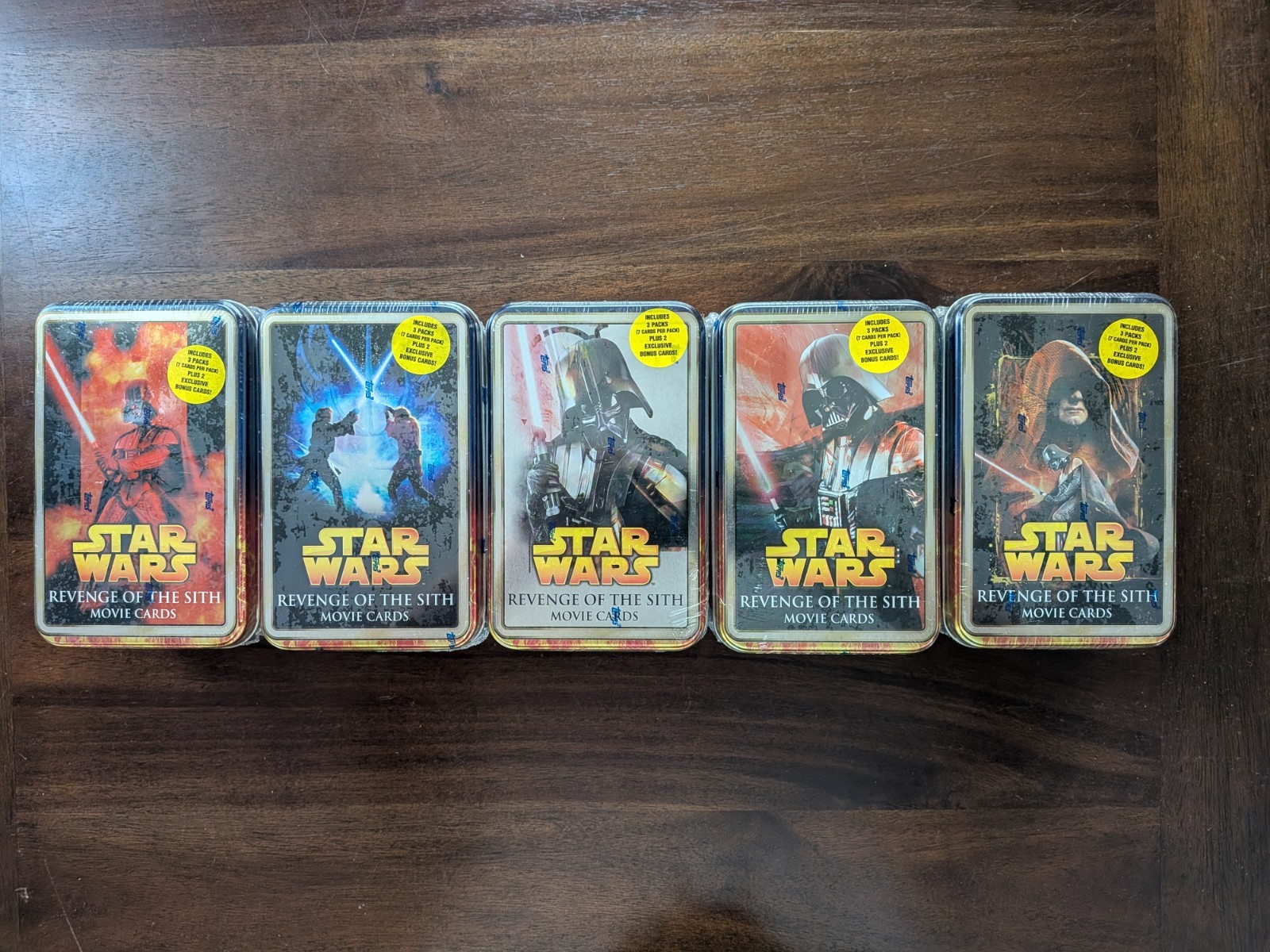 5 Star Wars Revenge Of The Sith Movie Cards Tin Boxes  NEW SEALED