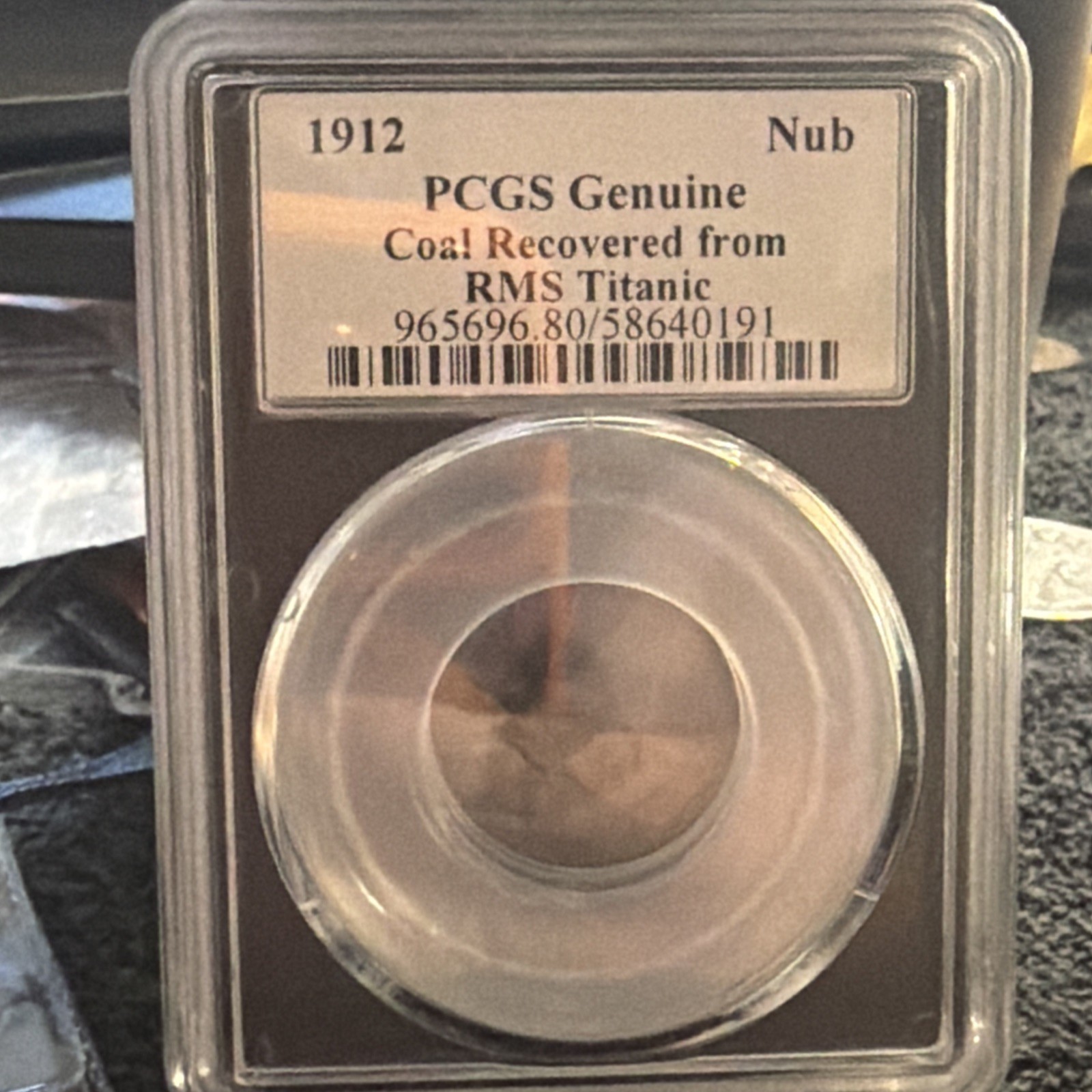 1912 PCGS Certified Genuine Coal Recovered from RMS Titanic