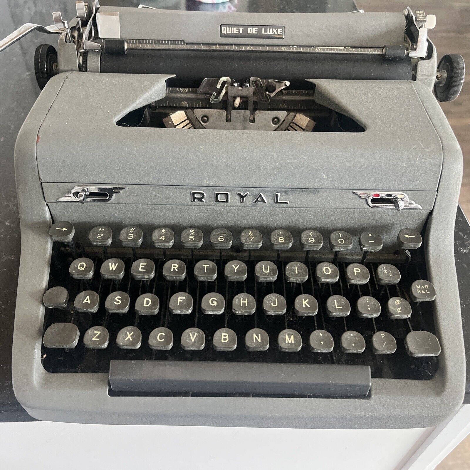1950 Vintage Portable Typewriter. Works. Ribbon Bi Color