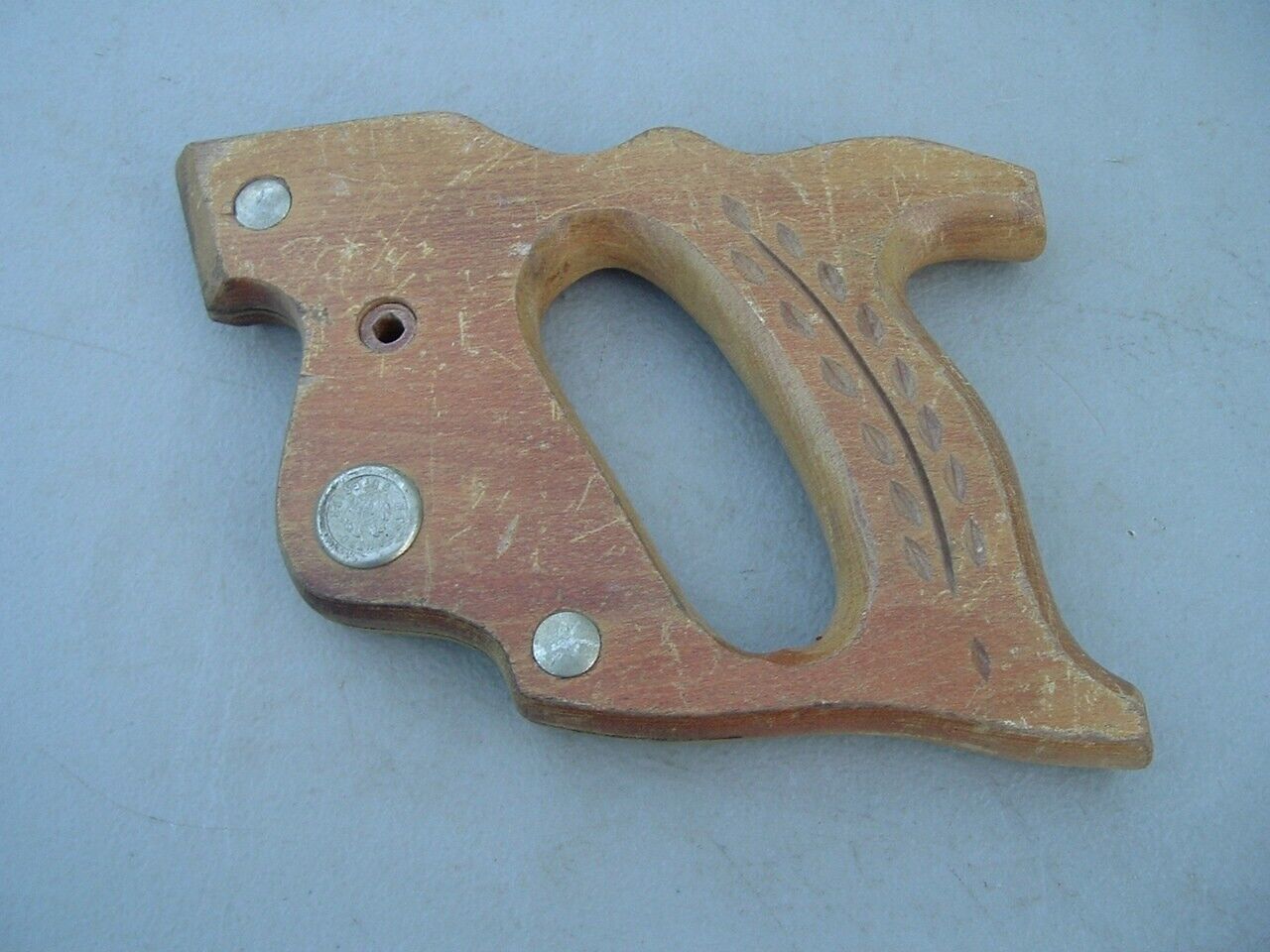 Warranted Superior Hand Saw Handle Vintage Wooden Woodworking Tool