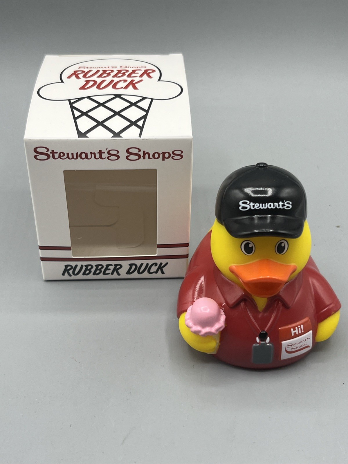 NEW In Box Stewarts Shops Rubber Duck With Ice Cream Cone NEW In Box Stewarts Shops Rubber Duck With Ice Cream Cone