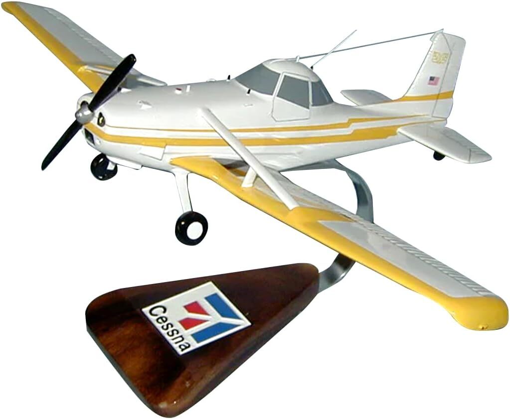 Cessna 188 AGwagon Crop Duster Plane Desk Top Display Model 1/32 SC Airplane New