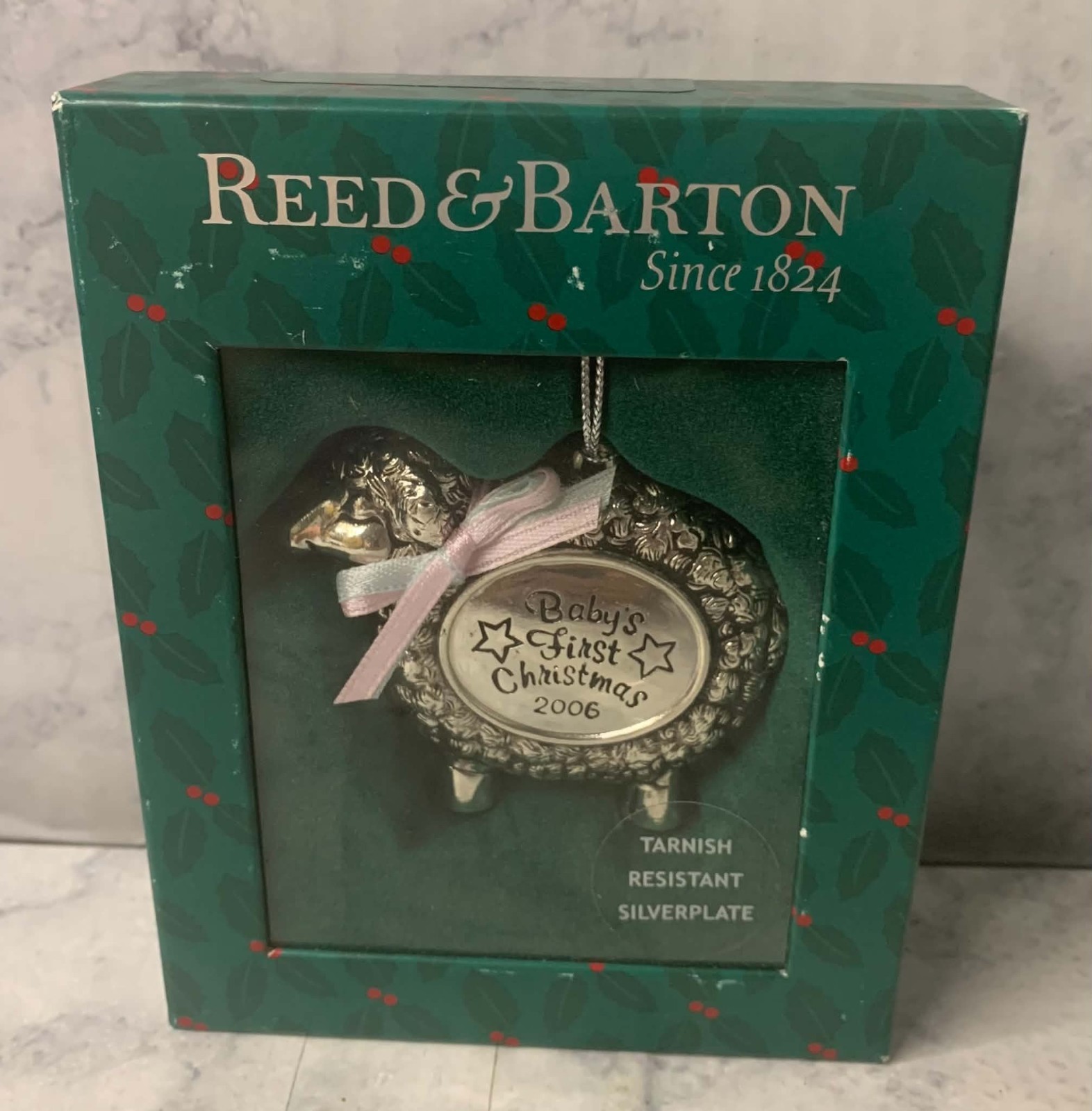 2006 Reed An Barton Sterling Silver Plated Baby First Christmas Lamb Rare 2006 Reed An Barton Sterling Silver Plated Baby First Christmas Lamb Rare