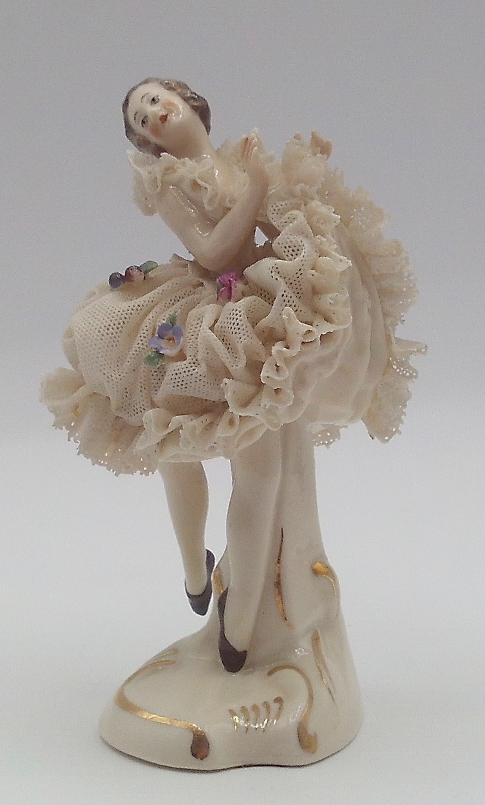 Antique Dresden Germany Porcelain Lace Ballerina Figurine 4.75\