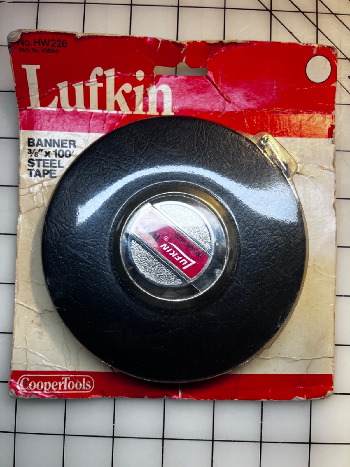 vintage 100 ft lufkin banner 3/8” x 100ft steel tape measure