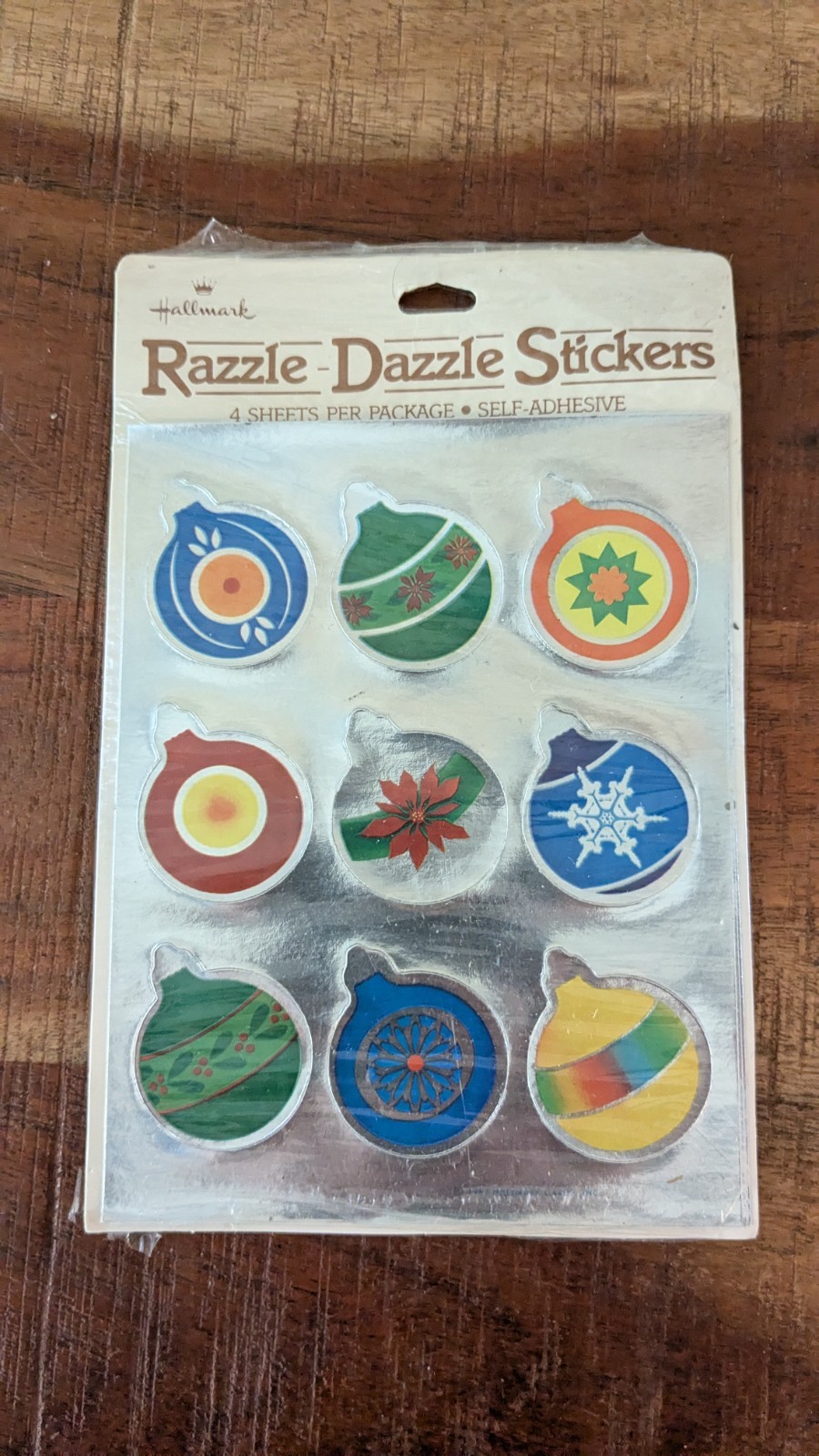 Vintage 1980's Hallmark Razzle Dazzle Christmas Ornaments Balls Stickers New NIP