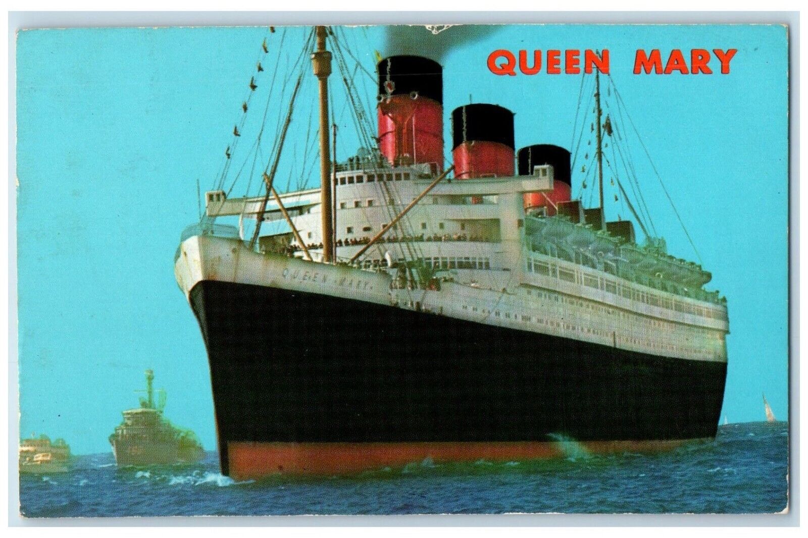 1973 Queen Mary Steamer Ship Long Beach California CA Posted Vintage Postcard