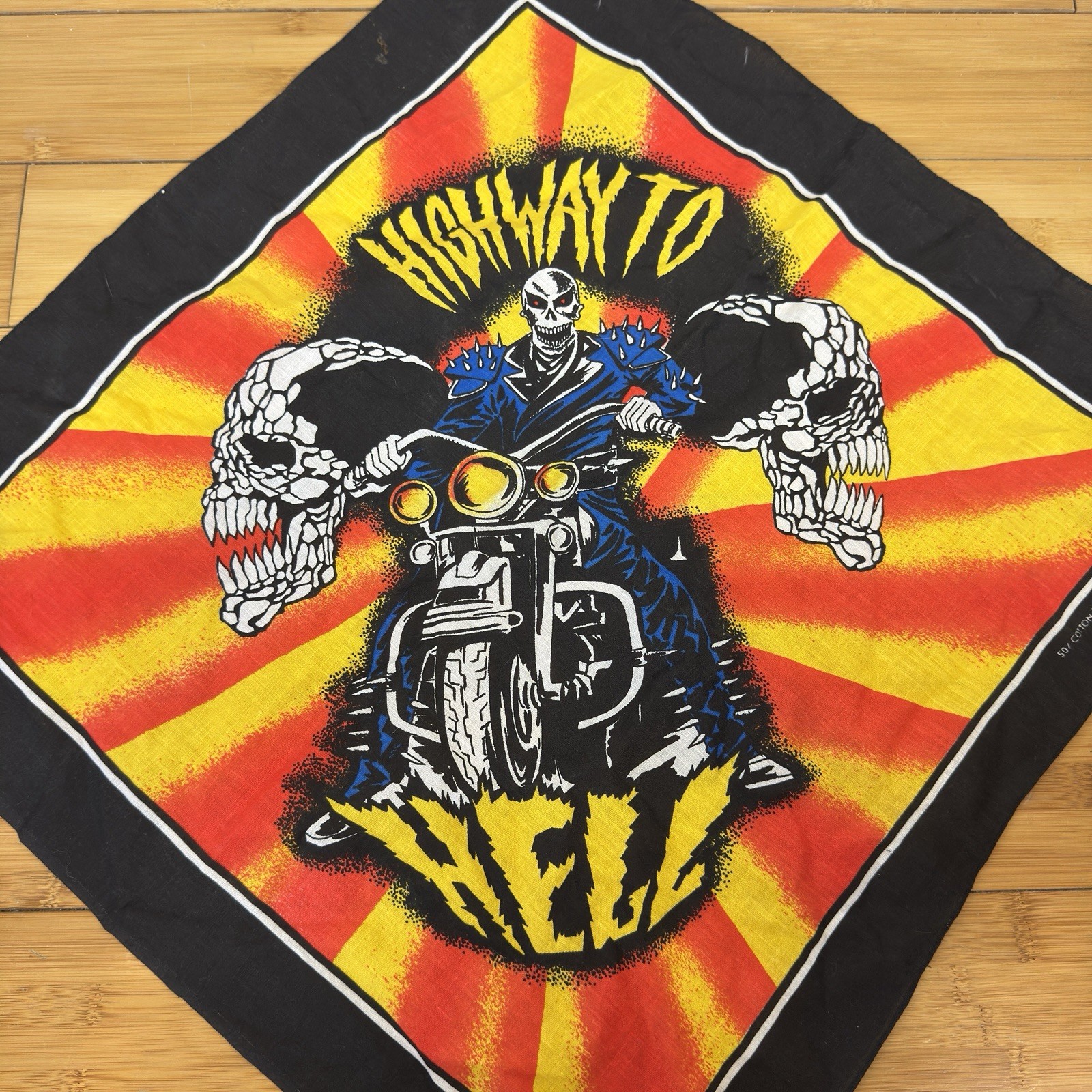 Vintage Harley Davidson Highway To Hell Ghost Rider Freedom Biker Bandana