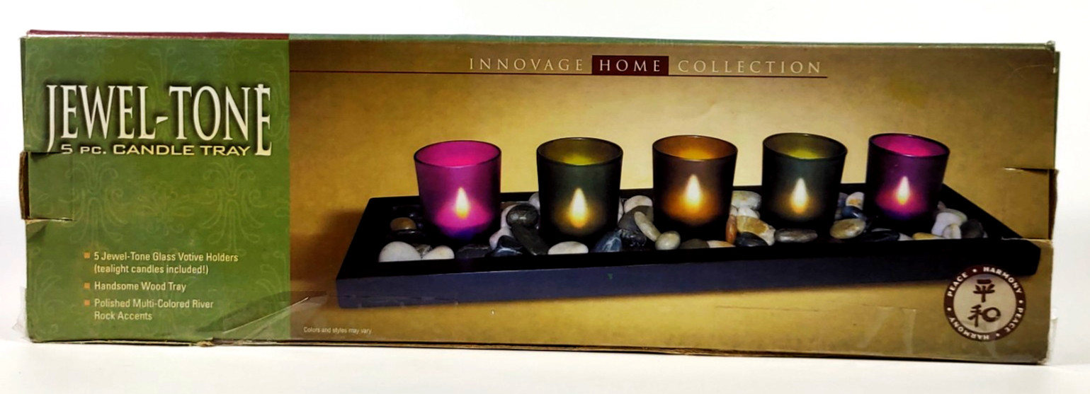 Jewel-Tone 5 piece candle tray