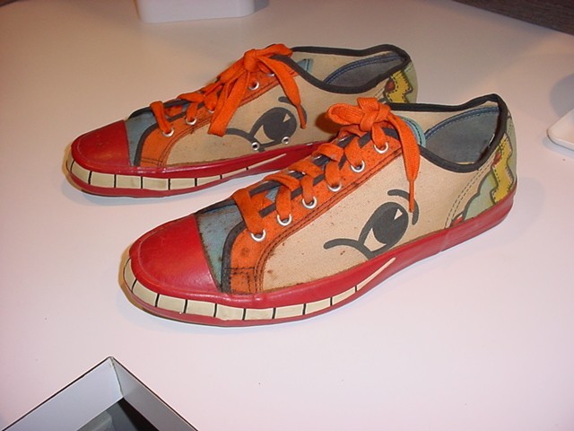 rare,unused 1970\'s Peter Max GRIN SMILE Tennis Shoes Sneakers by Randy