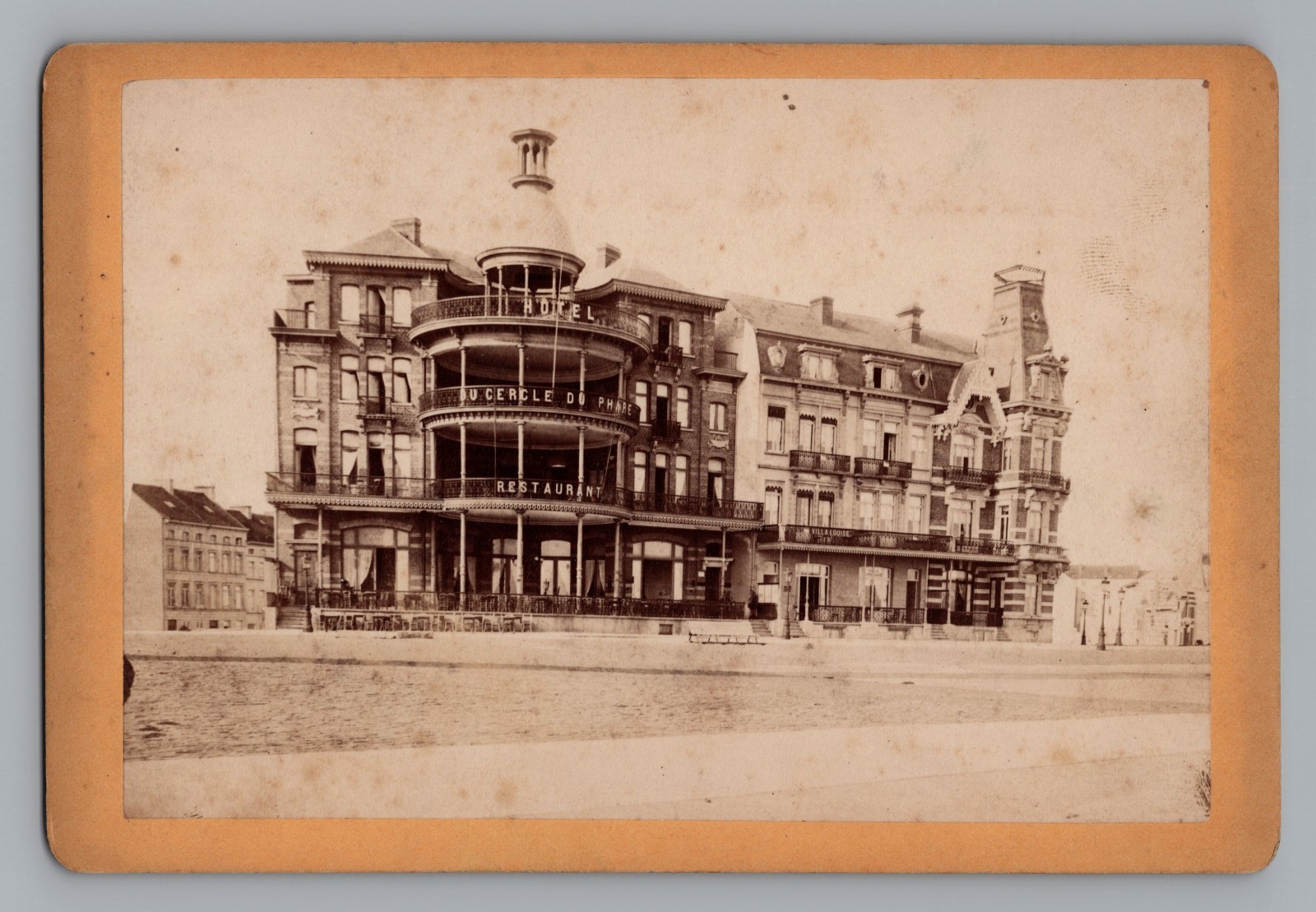 Antique Photo Ostend Belgium Postcard Hotel du Cercle du Phare Restaurant