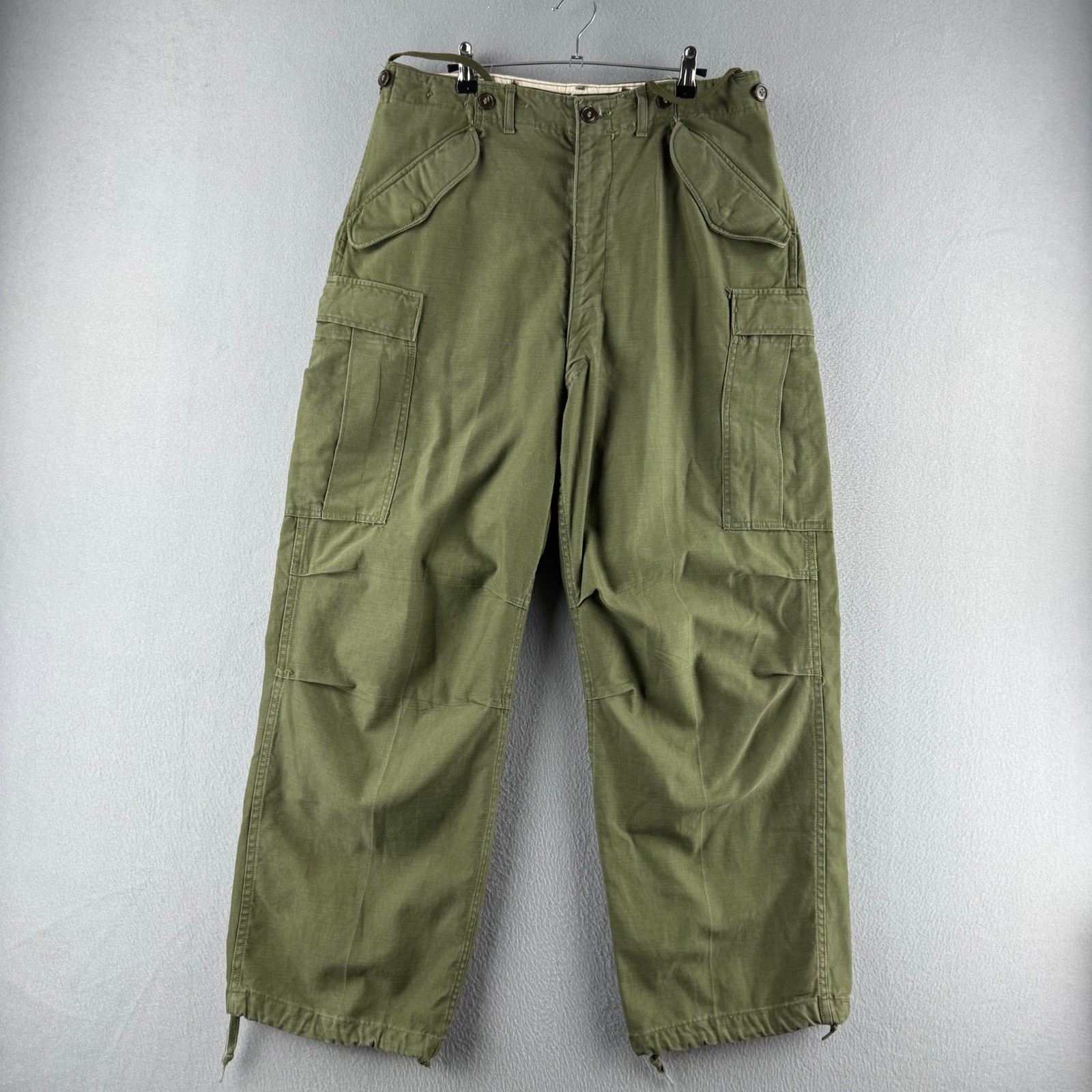 Vintage 50s Military Pants Mens Medium 34x29 Korean War Cargo M-51 Field Baggy