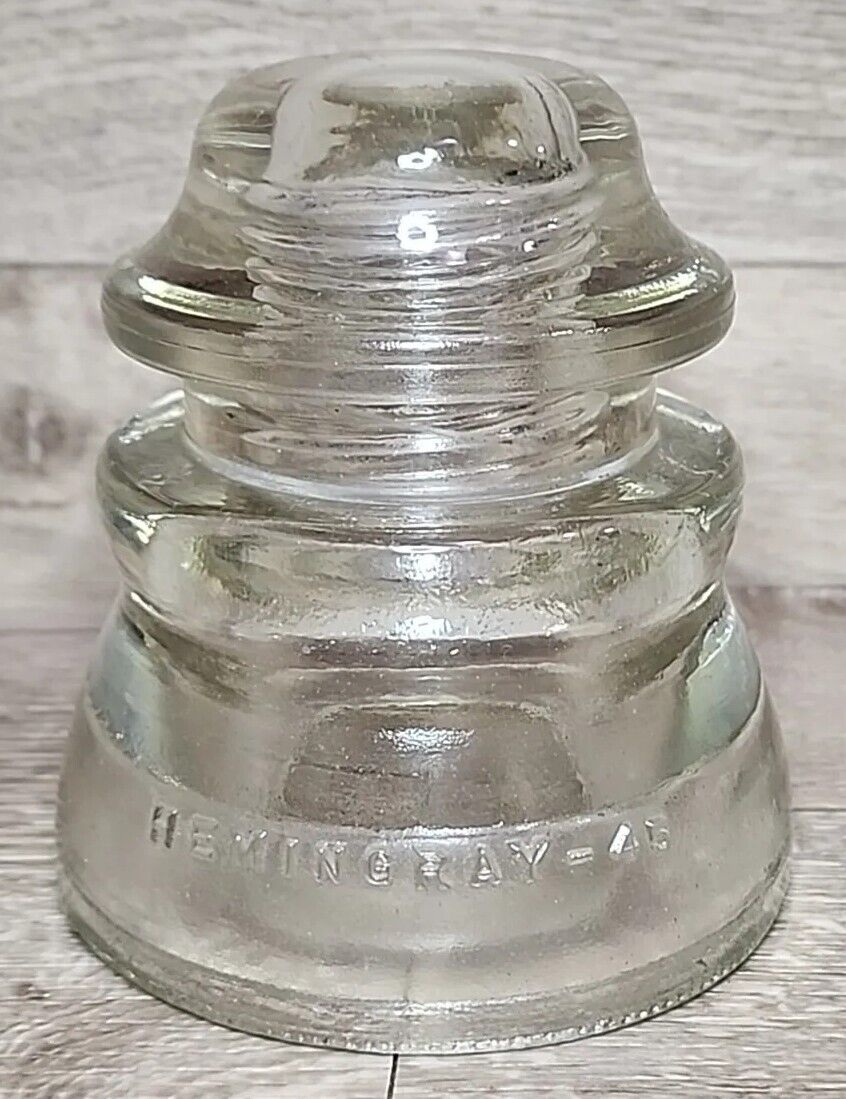 Vintage  INSULATOR - HEMINGRAY- 45 - Made in USA 23-42 - Clear Glass