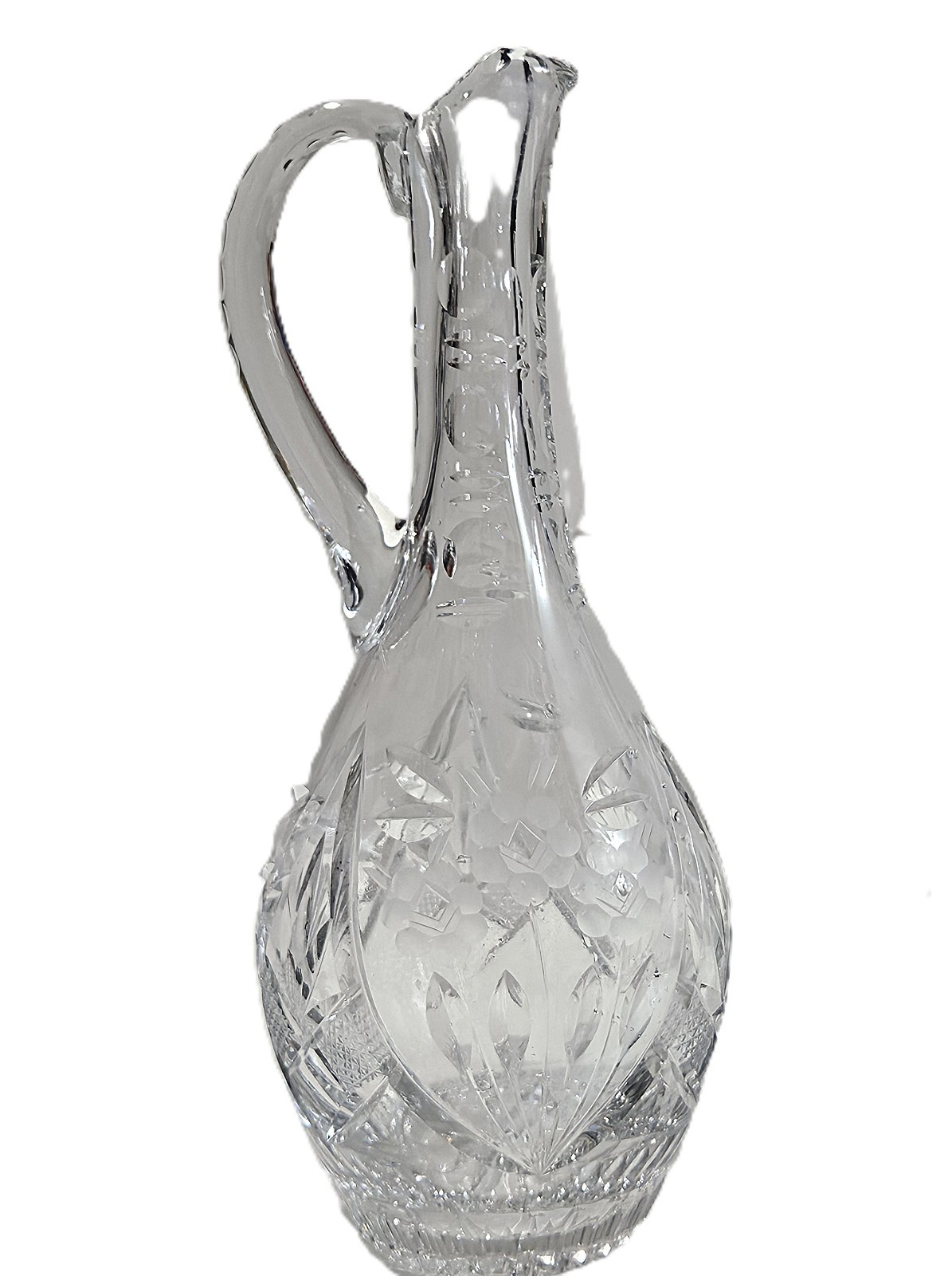 Vintage Heavy Lead Crystal Wine Ewer Decanter Pitcher 12