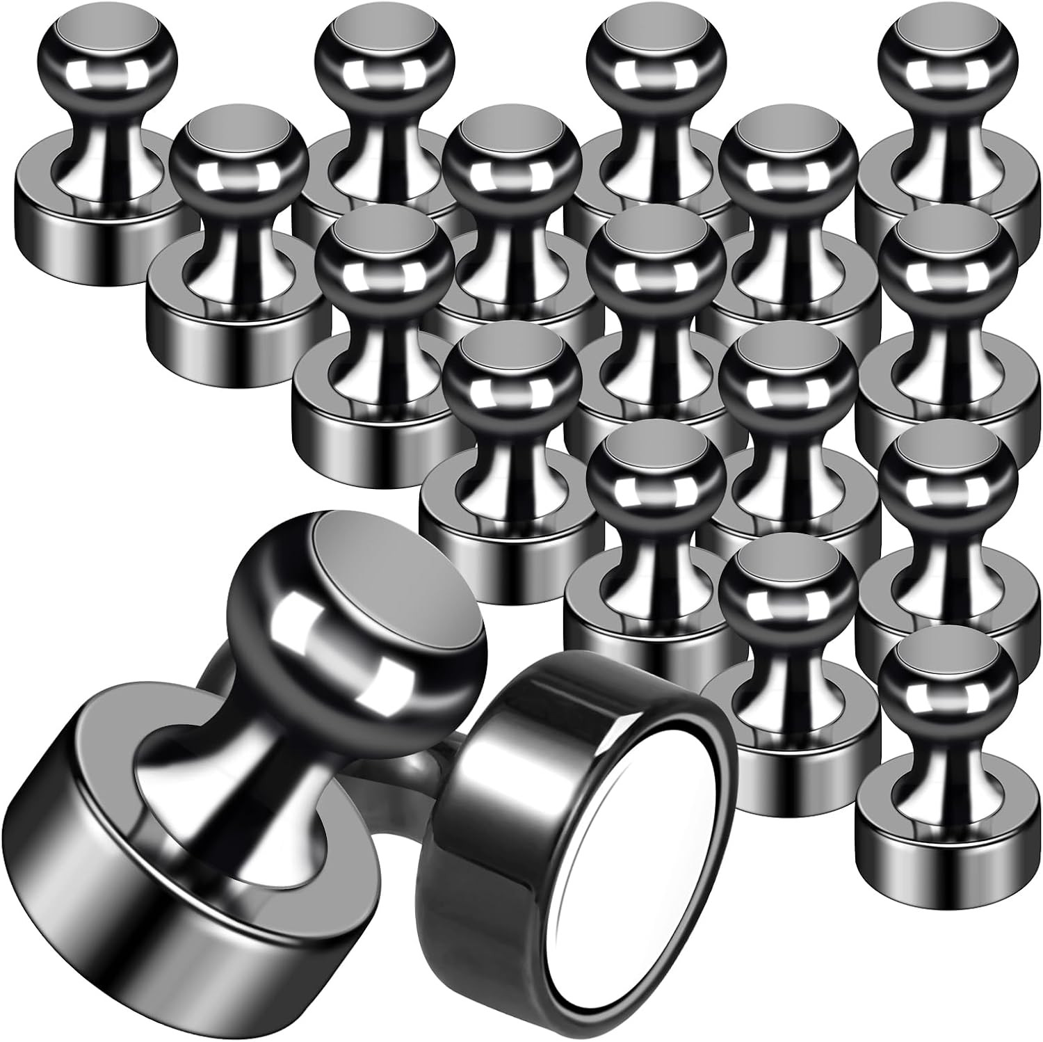 20Pack Strong Magnets for Refrigerator Neodymium Fridge 20Pack, Black 20Pack Strong Magnets for Refrigerator Neodymium Fridge 20Pack, Black