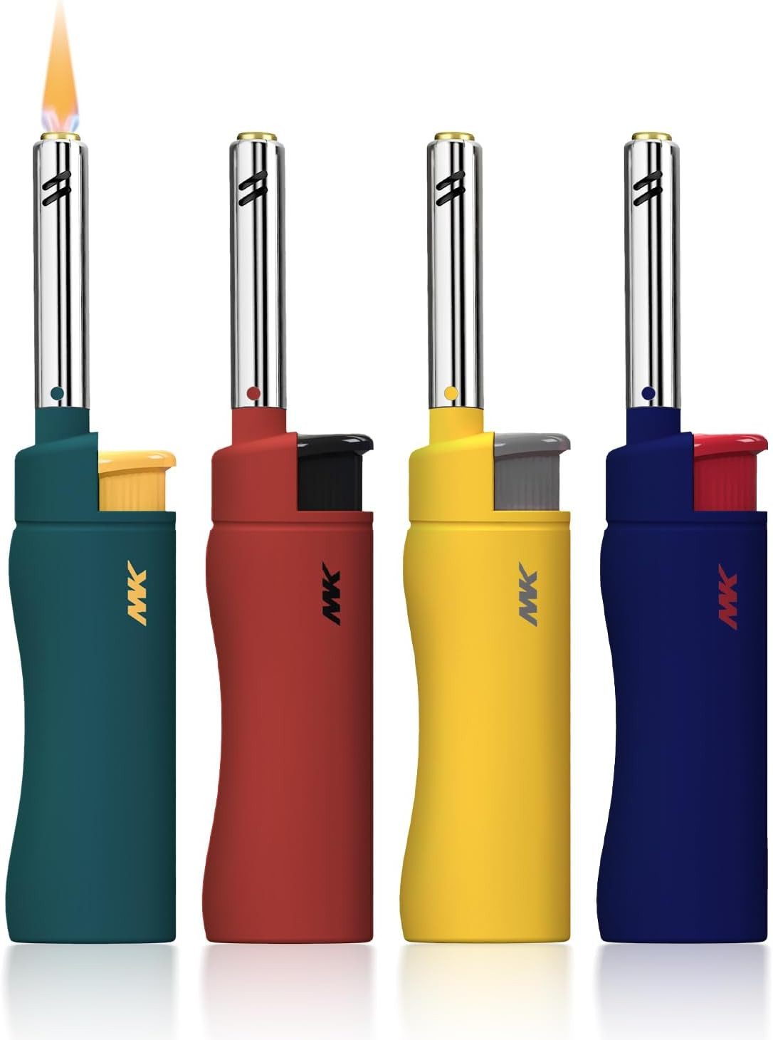 MK Candle Lighter, Butane Refillable Wind-Resistant Flame, 4-Pack for BBQ, Campi MK Candle Lighter, Butane Refillable Wind-Resistant Flame, 4-Pack for BBQ, Campi